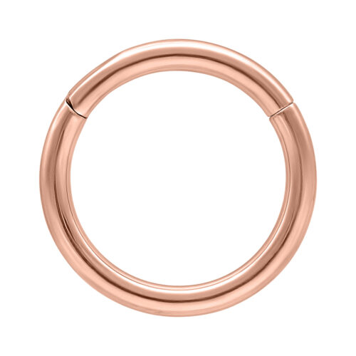 Roségoldener Hinged Ring mit 0,8 mm Stärke und 6,0 mm Innendurchmesser auf weißem Hintergrund