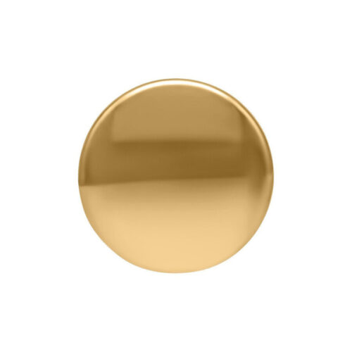 Goldener Triple Piercing Disc auf weißem Hintergrund, glänzende Oberfläche