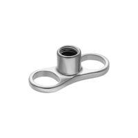 Titan Dermal Anchor in Silber Silberner Dermal Anchor aus Titan auf weißem Hintergrund