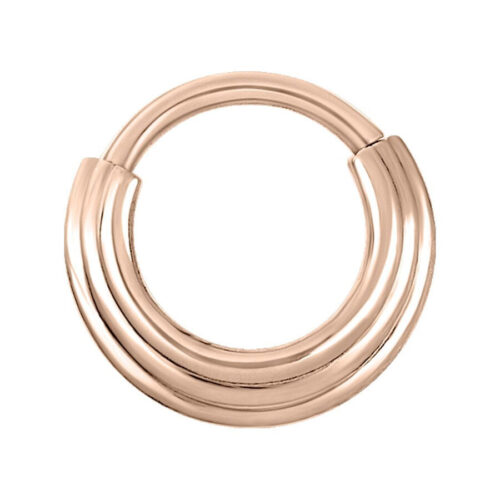 Roségoldener Concave Septum Clicker 8.0 mm vor weißem Hintergrund