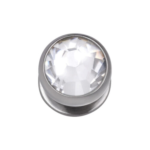 Silberner Skindiver aus Titan mit kristallklarem Stein auf weißem Hintergrund