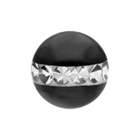 Schwarzer Piercing-Aufsatz aus Chirurgenstahl mit klaren Kristallen