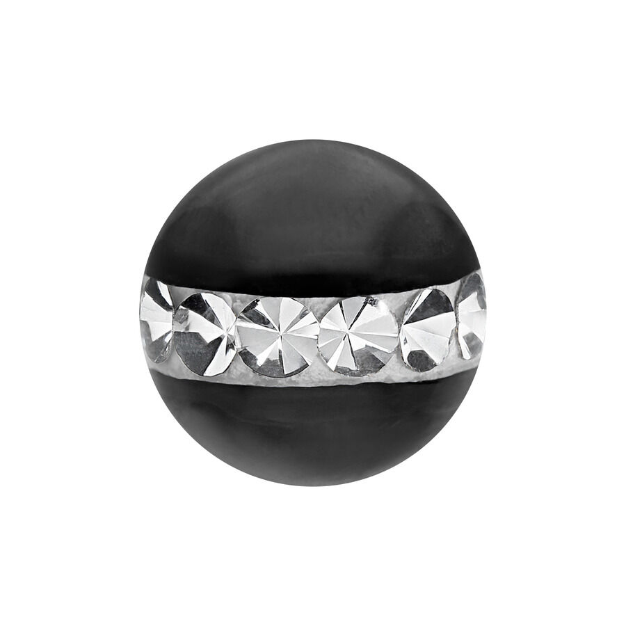 Schwarzer Piercing-Aufsatz aus Chirurgenstahl mit klaren Kristallen