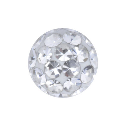 Runder Piercingaufsatz aus Chirurgenstahl mit klaren Kristallen