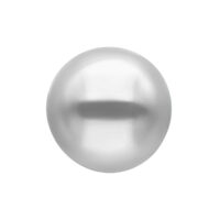 Silberne Gewindekugel aus Chirurgenstahl Silberne Kugel mit Innengewinde auf weißem Hintergrund