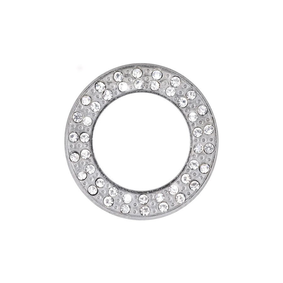 Titan Piercing Aufsatz mit klaren Kristallen Runder Titan Aufsatz mit klaren Kristallen auf weißem Hintergrund