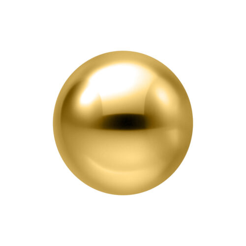 Goldene Metallkugel in 2,5 mm Größe auf weißem Hintergrund
