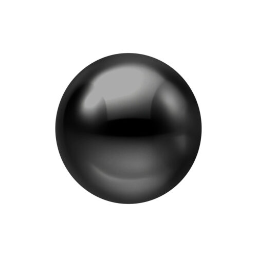 Schwarze Titan-Kugel für Push Fit Labrets, Größe 2,5 mm, auf weißem Hintergrund