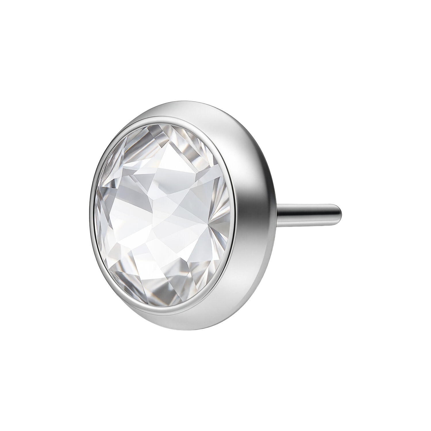 Silberner Triple Piercing Aufsatz 4,0 mm Silberner Aufsatz für Triple Piercing mit 4,0 mm Größe auf weißem Hintergrund