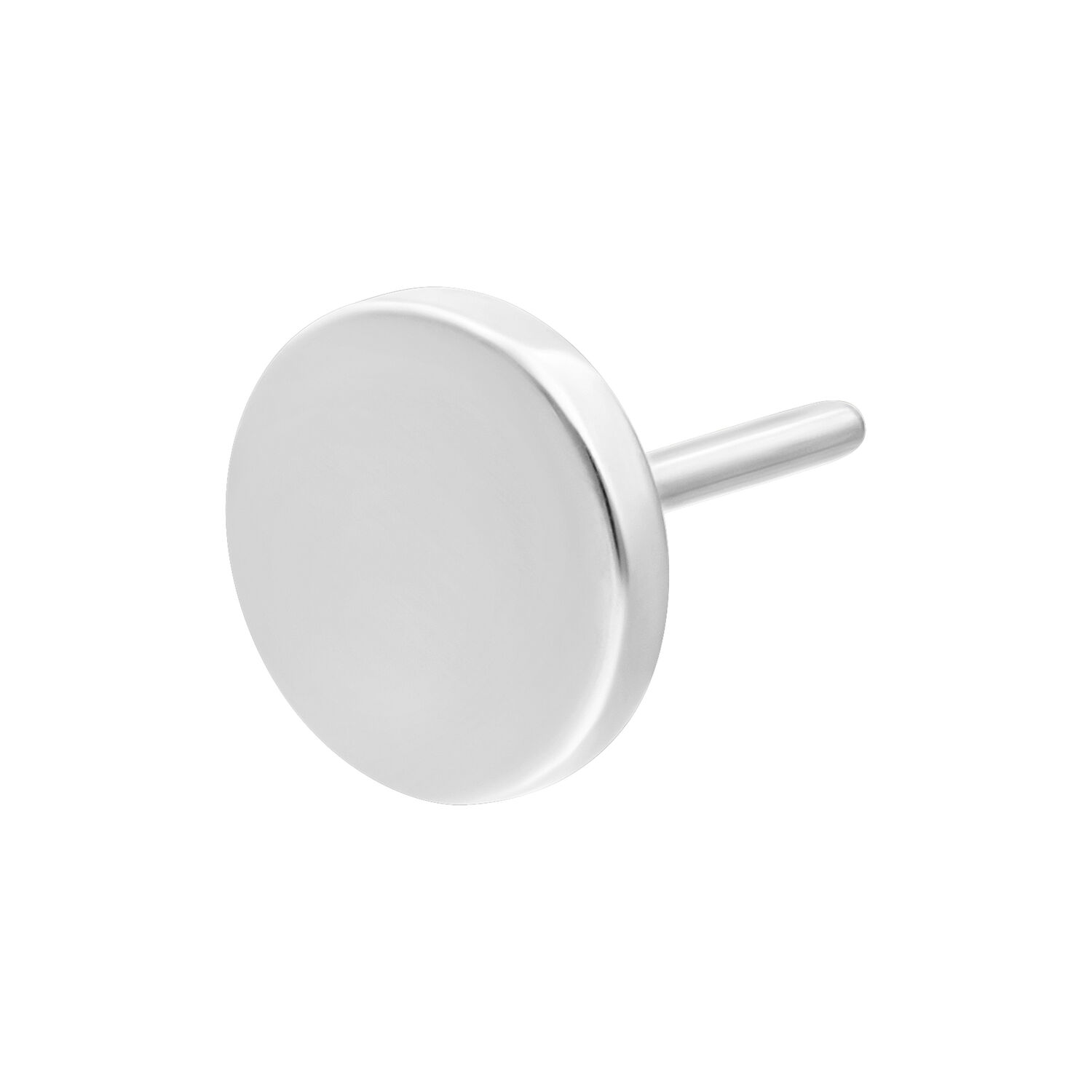 Silberfarbener Push Fit Disc Aufsatz Titan Silberfarbener Push Fit Disc Aufsatz aus Titan auf weißem Hintergrund