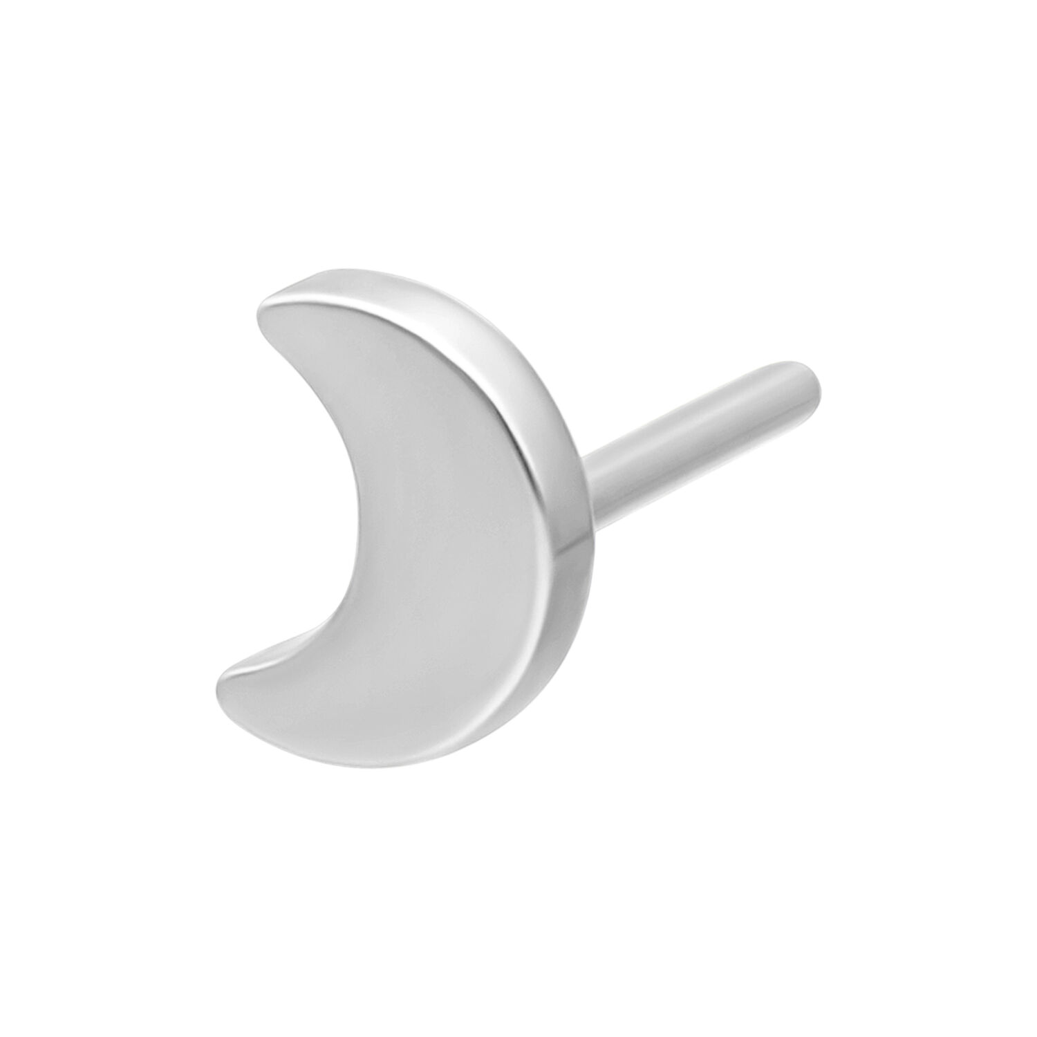 Silberfarbener Mond-Aufsatz aus Titan auf weißem Hintergrund