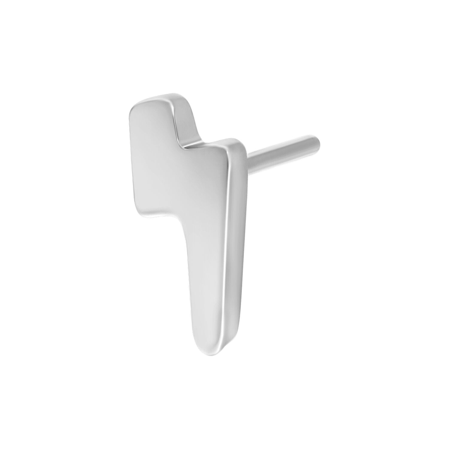 Silberner metallischer Push Fit Flash Aufsatz aus Titan auf weißem Hintergrund