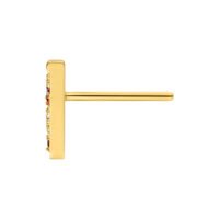 Goldener Titan-Aufsatz in Pizza-Form mit klaren Kristallen, Seitenansicht