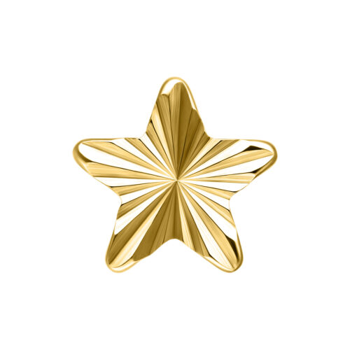 Goldener, riffelierter Sternaufsatz auf weißem Hintergrund