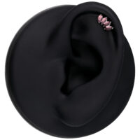 Silberner Push Fit Aufsatz mit Amethyst auf schwarzem Hintergrund