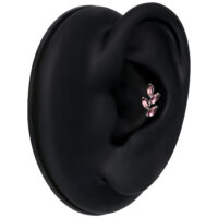 Silberner Piercing Aufsatz mit Amethyst in schwarzem Ohrdisplay