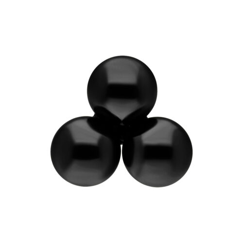 Dreifacher schwarzer Metallaufsatz auf weißem Hintergrund