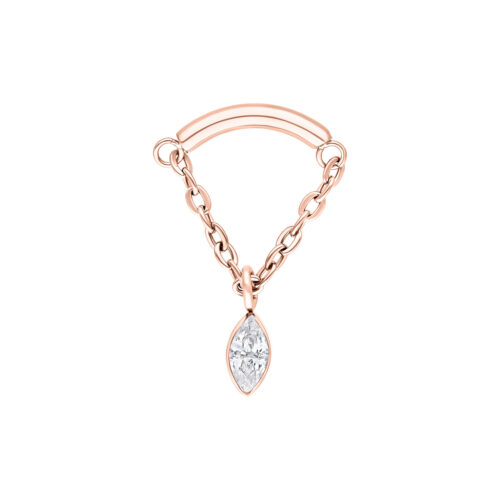 Roségoldener Helix Aufsatz mit kristallklarem Anhänger und Kette