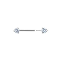 Silberner Candy Barbell mit Kristall 12 mm Silberner Candy Barbell, Titan, 12 mm Länge, klarer Kristall