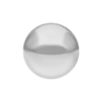 Silberne Titan-Gewindekugel auf weißem Hintergrund