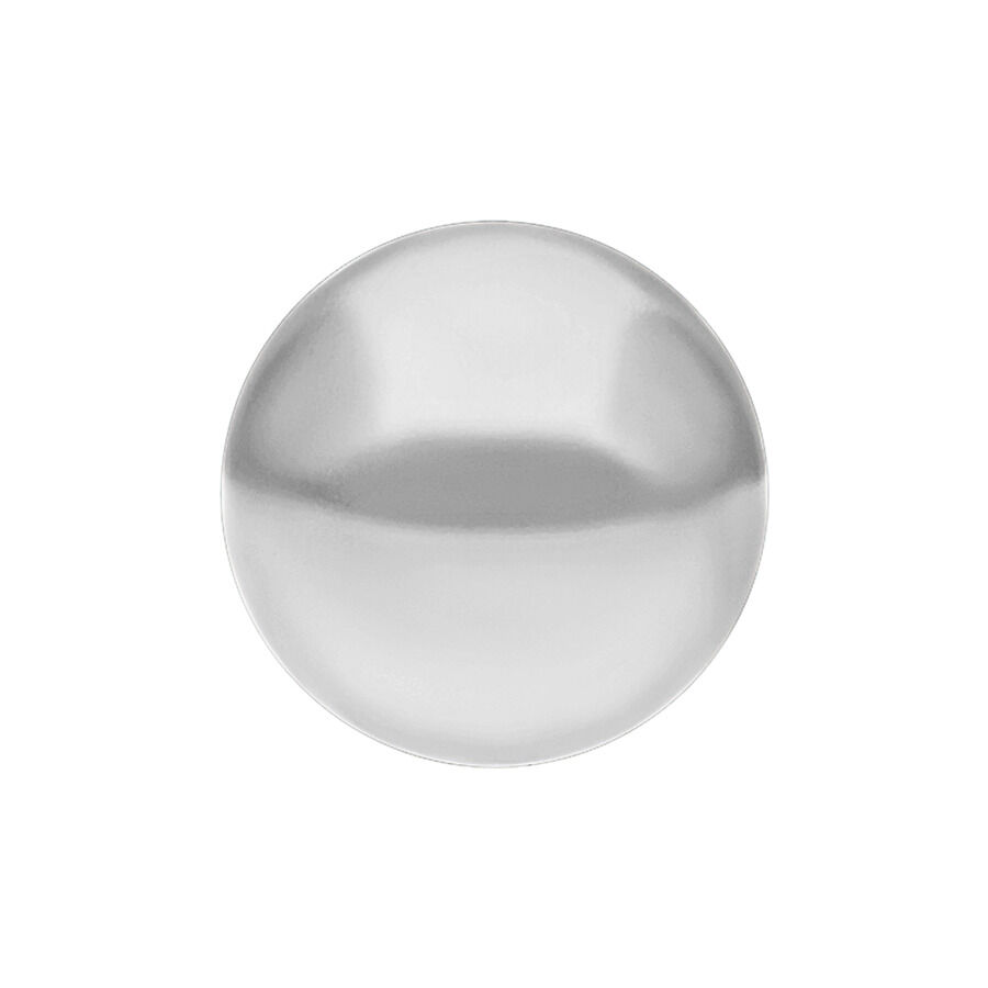 Silberne Titan-Gewindekugel auf weißem Hintergrund