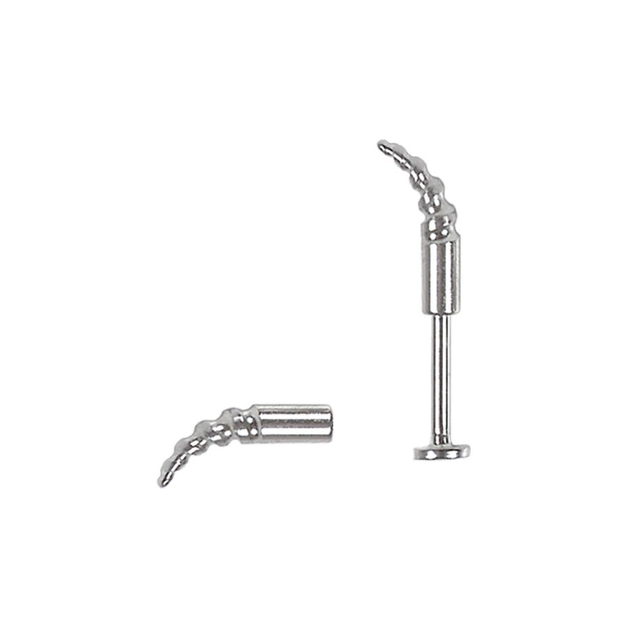 Silberner Aufsatz in Form einer Einhornklaue aus Chirurgenstahl, 18mm lang