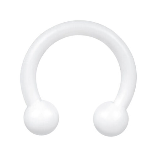 Weißer Circular Barbell aus Bioplast auf weißem Hintergrund