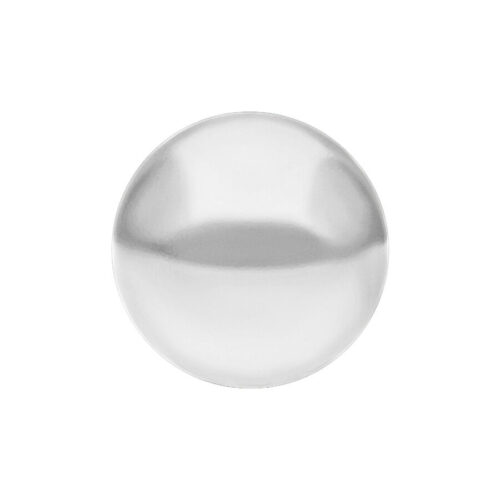 Glänzende kugelförmige Kugel aus Weißgold auf weißem Hintergrund