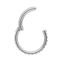 Silberfarbener Clicker mit klaren Kristallen, 6,0 mm Innendurchmesser