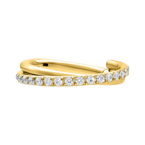 Goldener Piercing-Ring mit Kristallen, 1,2 mm Stärke, 8,0 mm Durchmesser