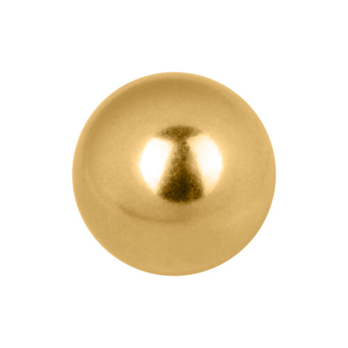 Goldener Kugelaufsatz aus Titan auf weißem Hintergrund
