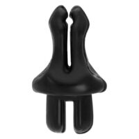 Schwarzer Clip aus PTFE für Body Bit Displays auf weißem Hintergrund